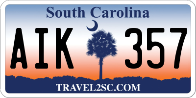 SC license plate AIK357