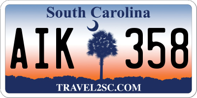 SC license plate AIK358