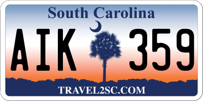 SC license plate AIK359
