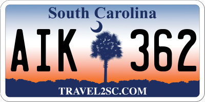SC license plate AIK362