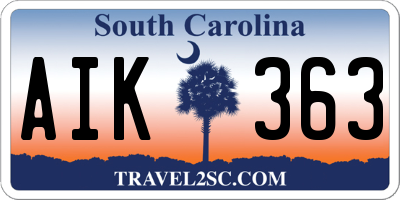SC license plate AIK363