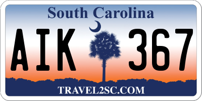 SC license plate AIK367