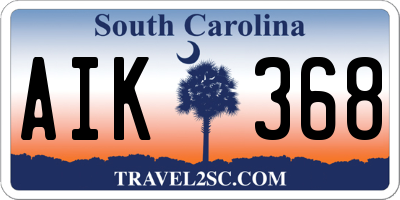 SC license plate AIK368
