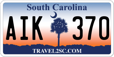 SC license plate AIK370