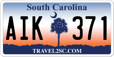 SC license plate AIK371