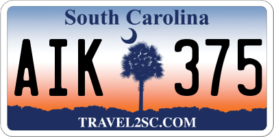 SC license plate AIK375