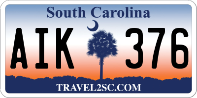SC license plate AIK376