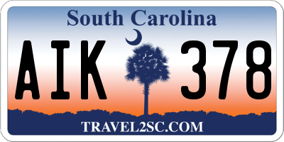 SC license plate AIK378
