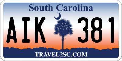 SC license plate AIK381