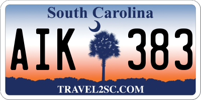 SC license plate AIK383