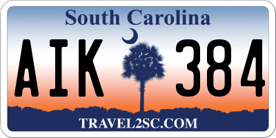 SC license plate AIK384