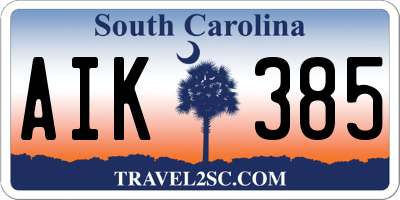 SC license plate AIK385
