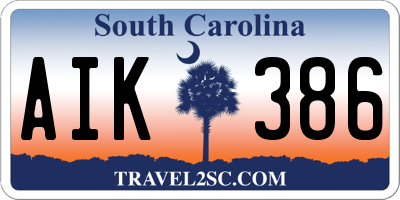 SC license plate AIK386