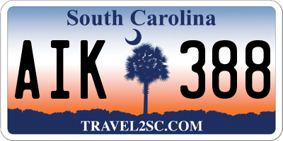 SC license plate AIK388