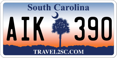SC license plate AIK390
