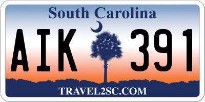 SC license plate AIK391