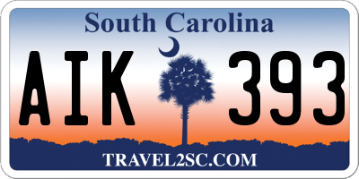 SC license plate AIK393