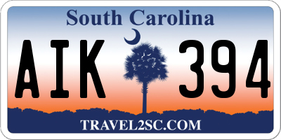 SC license plate AIK394