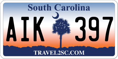 SC license plate AIK397