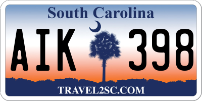 SC license plate AIK398