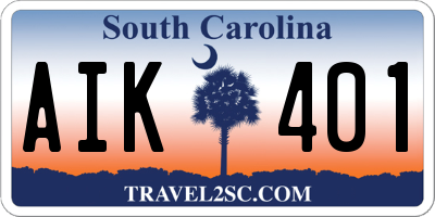 SC license plate AIK401
