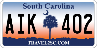 SC license plate AIK402