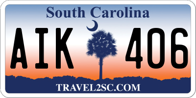 SC license plate AIK406