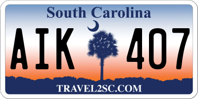 SC license plate AIK407