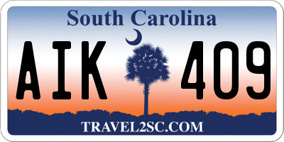 SC license plate AIK409