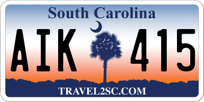 SC license plate AIK415