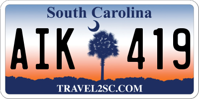 SC license plate AIK419