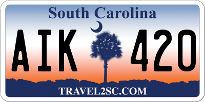 SC license plate AIK420
