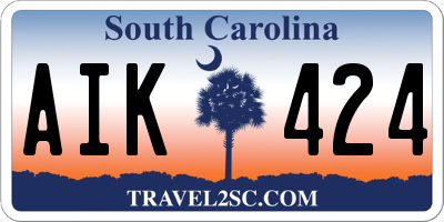 SC license plate AIK424