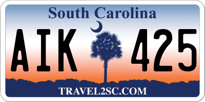 SC license plate AIK425