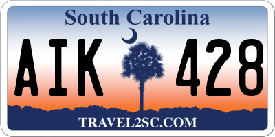 SC license plate AIK428