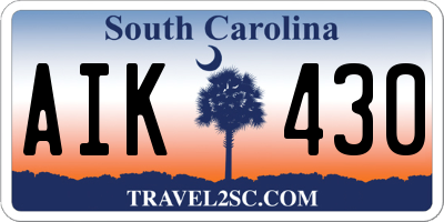 SC license plate AIK430