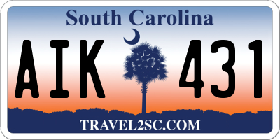 SC license plate AIK431