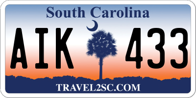 SC license plate AIK433