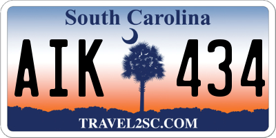 SC license plate AIK434