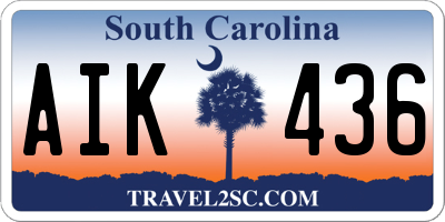 SC license plate AIK436