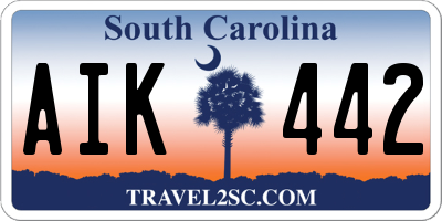 SC license plate AIK442