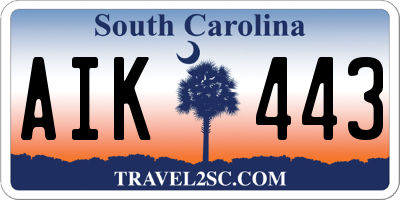 SC license plate AIK443