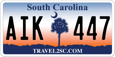 SC license plate AIK447
