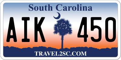 SC license plate AIK450