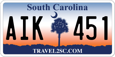 SC license plate AIK451