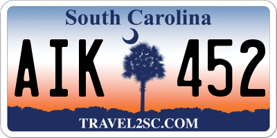 SC license plate AIK452