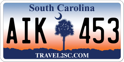 SC license plate AIK453
