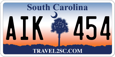 SC license plate AIK454