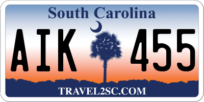SC license plate AIK455