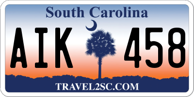SC license plate AIK458